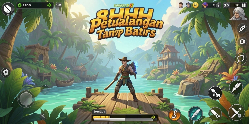 Tampilan gameplay 8HHH yang menakjubkan dan penuh petualangan.