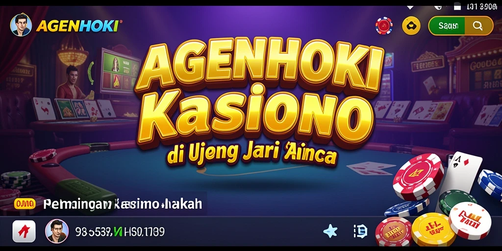 Screenshot gameplay <strong>AGENHOKI</strong> yang menampilkan suasana kasino yang mendebarkan.