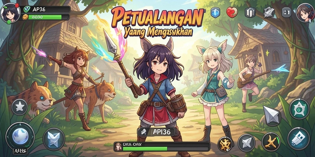 Tampilan gameplay seru dari API36 dengan karakter Anime kesukaan.
