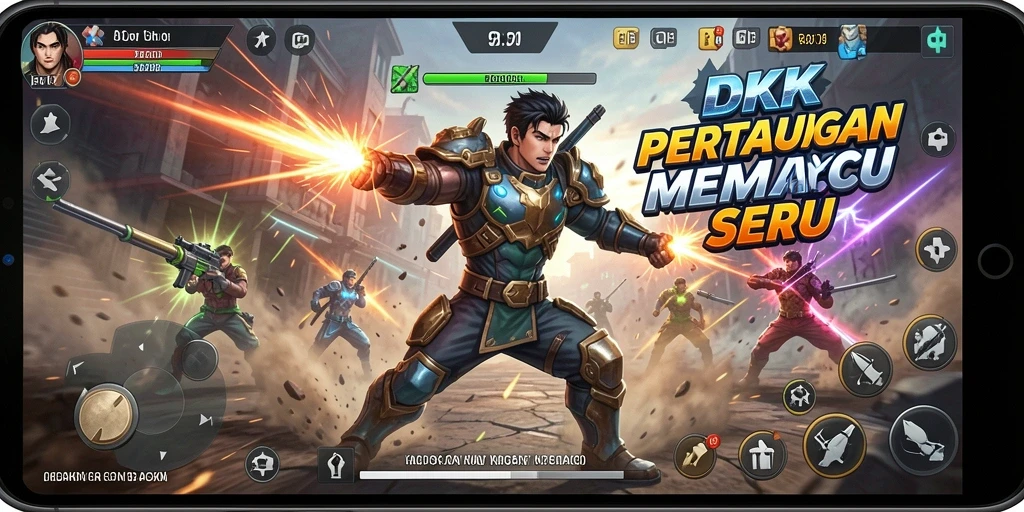 Tampilan seru gameplay DKK dengan pertarungan mendebarkan.