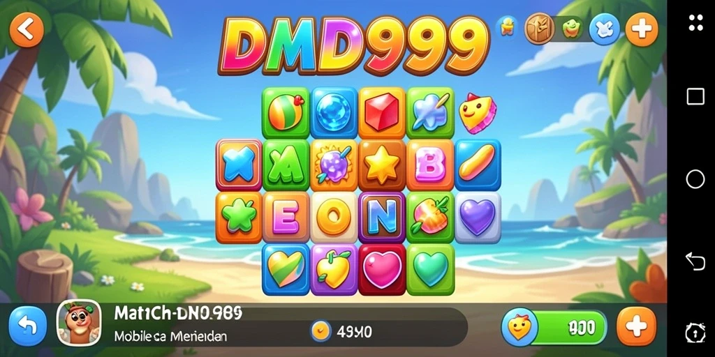 Gameplay seru DMD999 dengan tantangan Match-3 yang menarik.