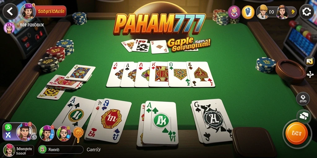 Tampilan gameplay PAHAM777 yang menarik dalam bermain Gaple.