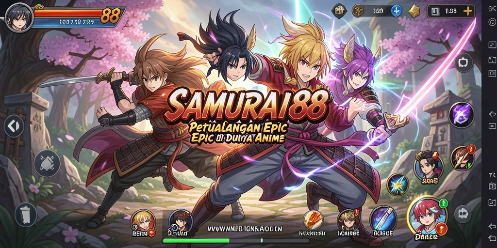 Screenshot utama SAMURAI88 menunjukkan aksi seru di permainan Anime.